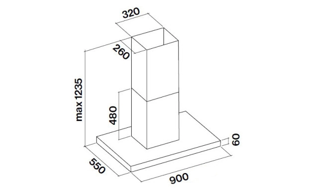 Островен аспиратор Falmec PLANE PLUS ISLAND 90 Inox